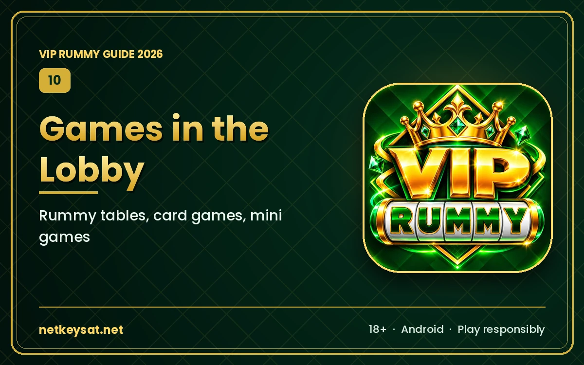 VIP Rummy lobby showing rummy tables and card games