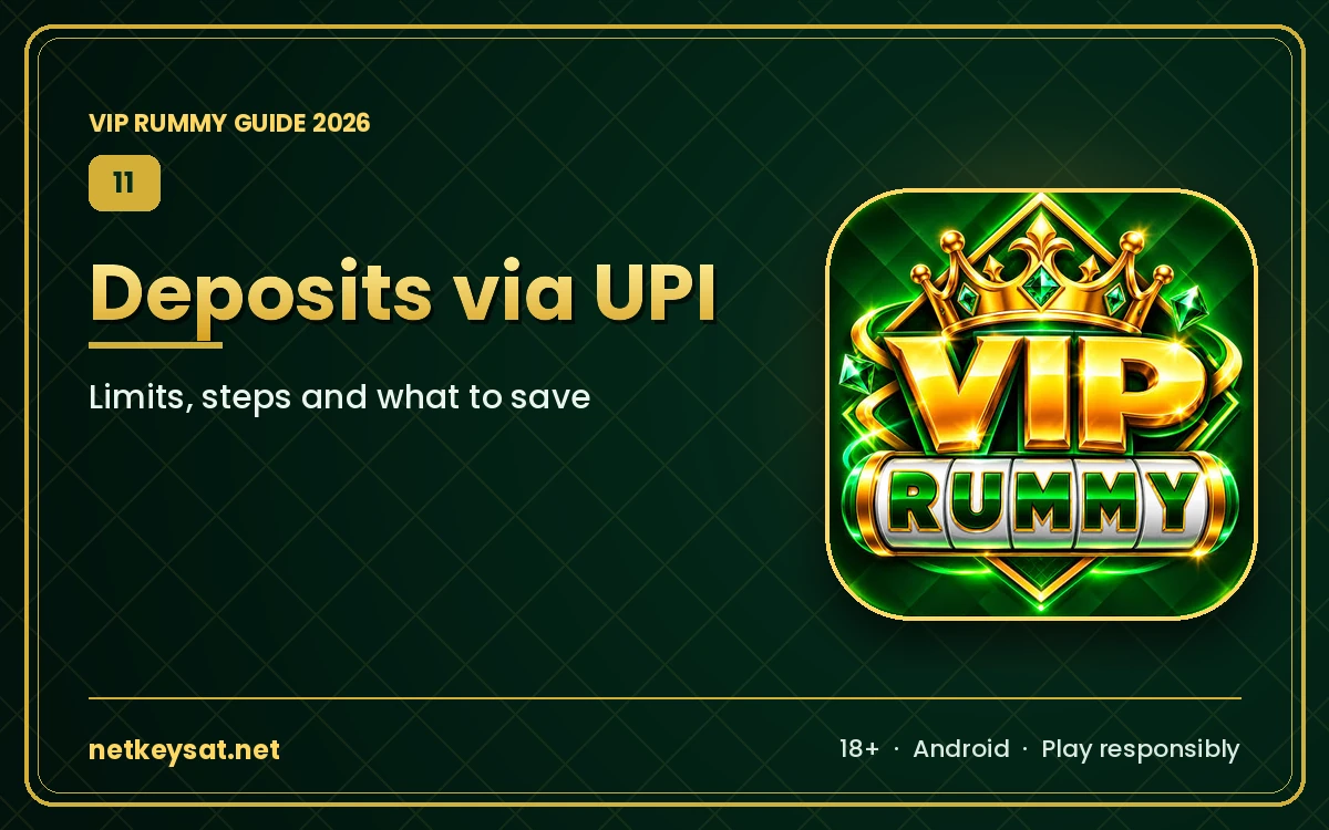 VIP Rummy UPI deposit and withdrawal options