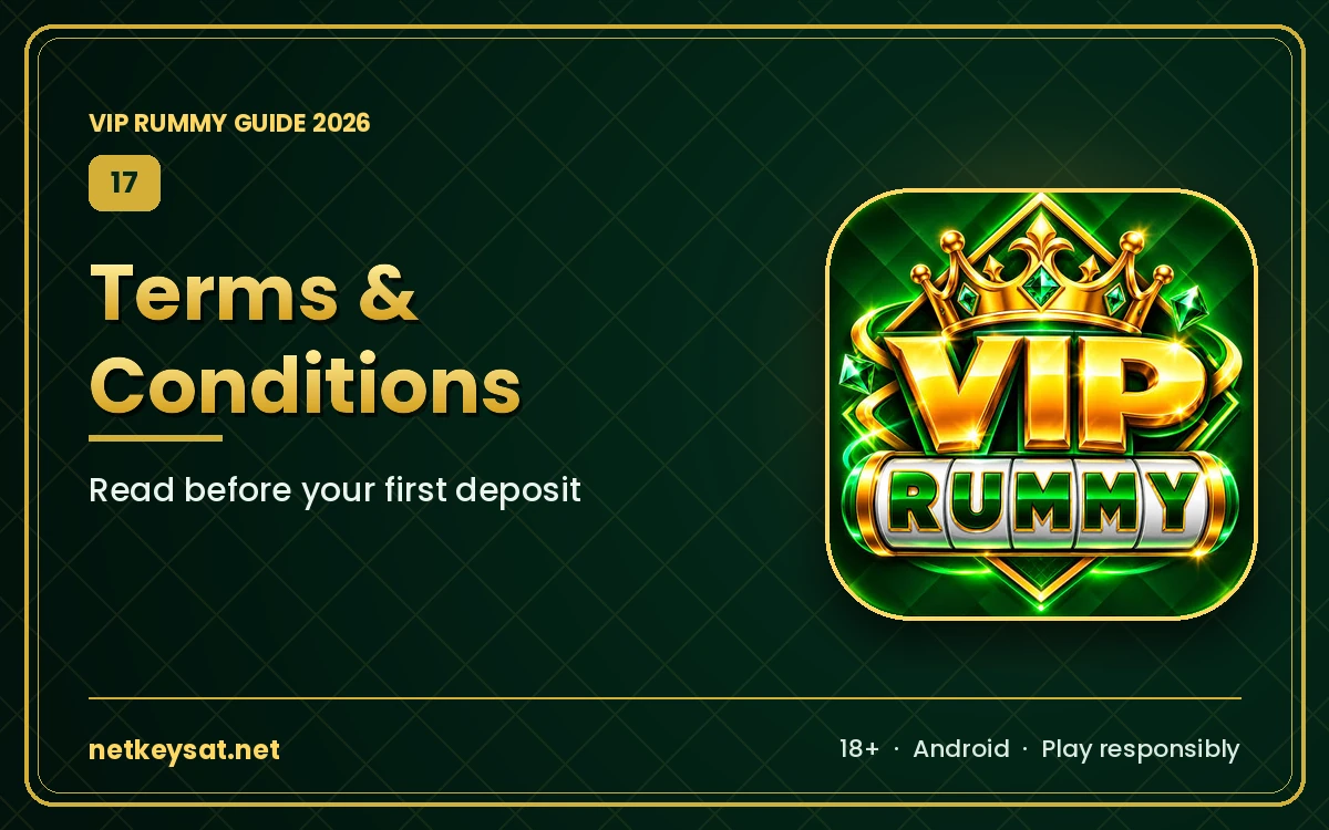 VIP Rummy terms and conditions